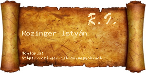 Rozinger István névjegykártya