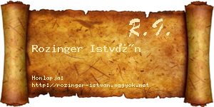 Rozinger István névjegykártya